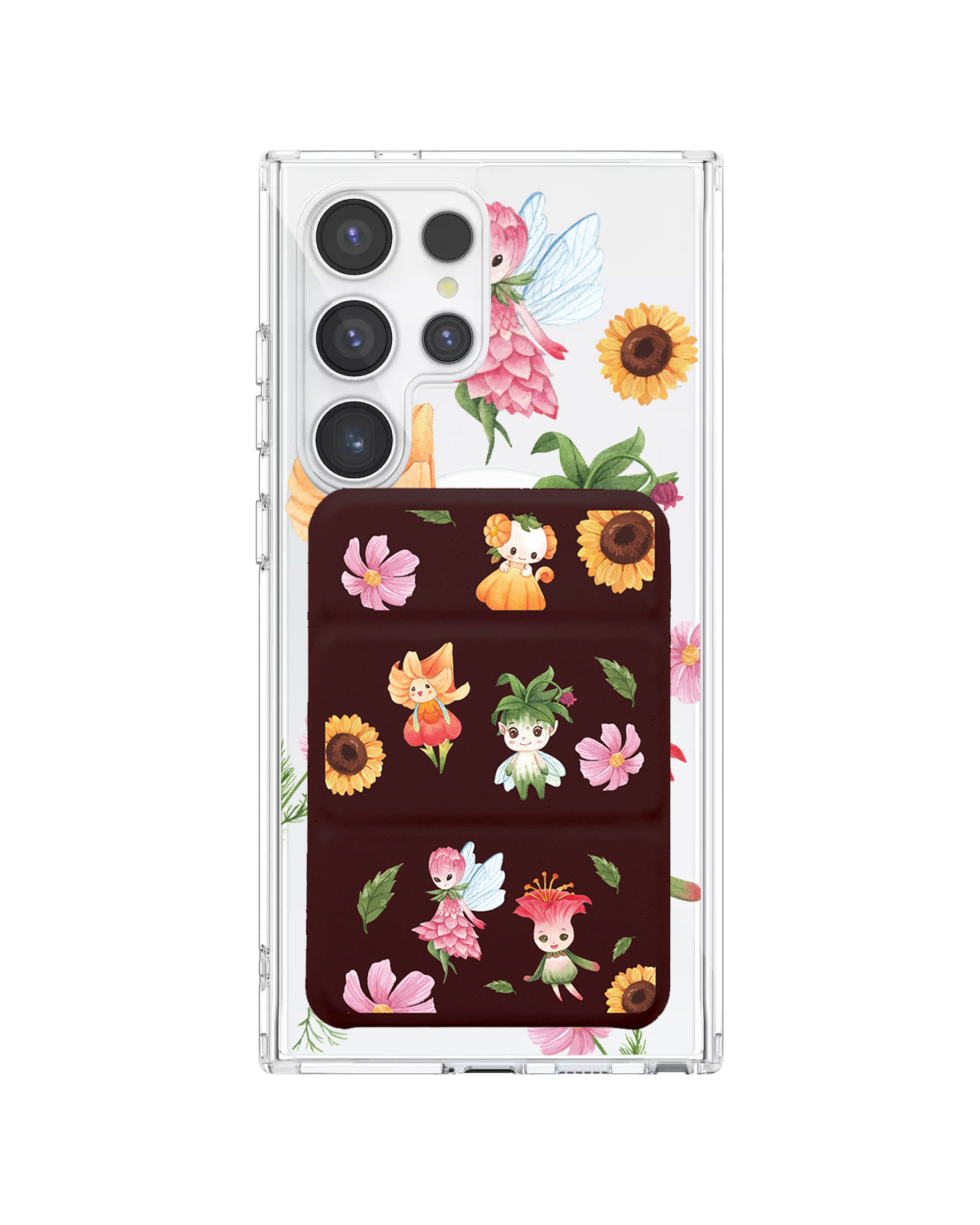 Android Magnetic Trifold Wallet Case - Magical Garden