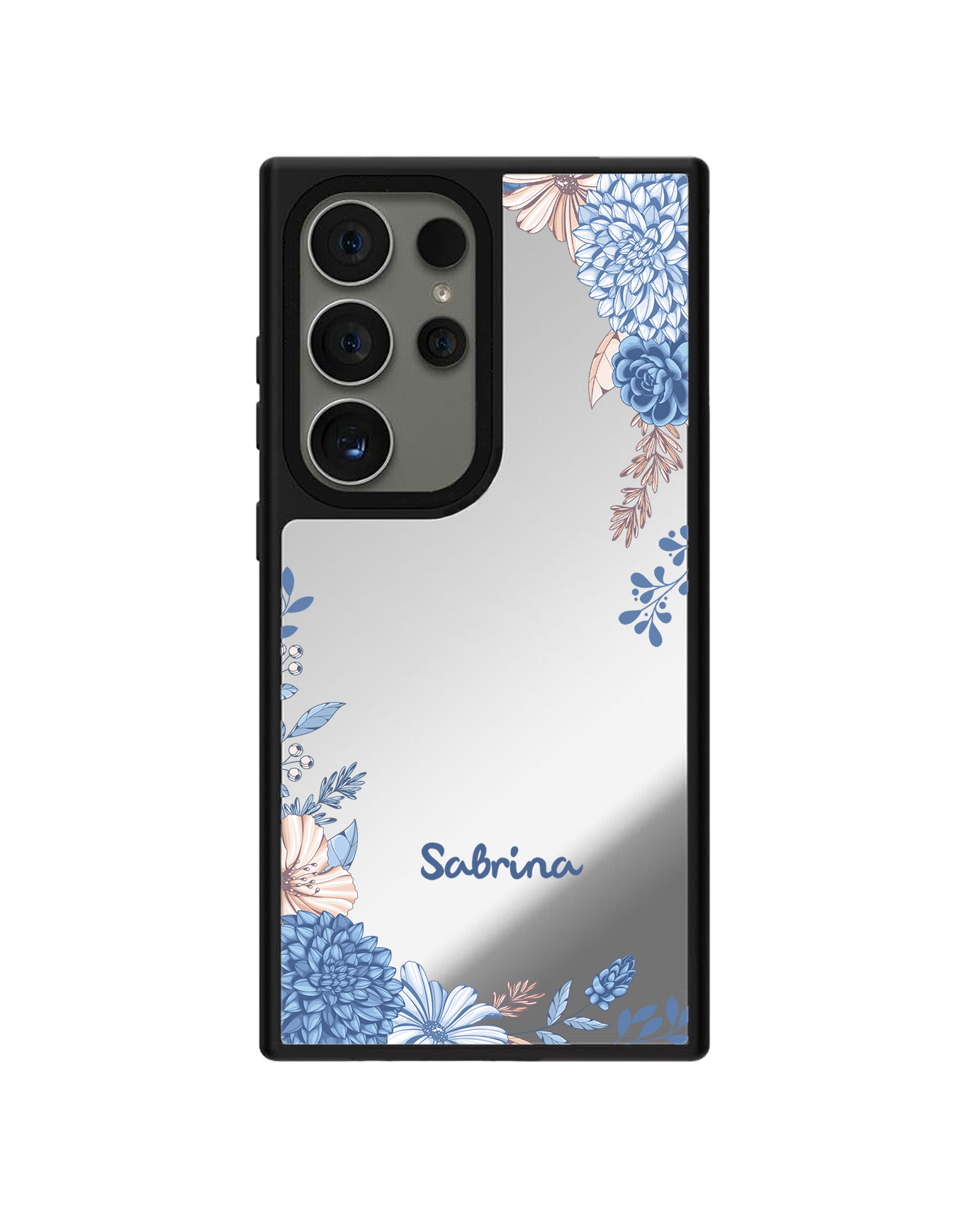 Android Mirror Grip Case - Blue Florals