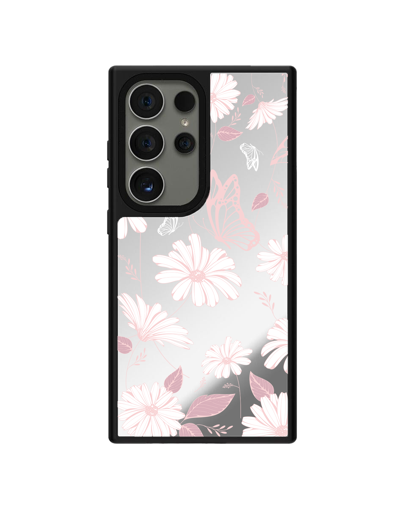 Android Mirror Grip Case - Butterfly & Daisy