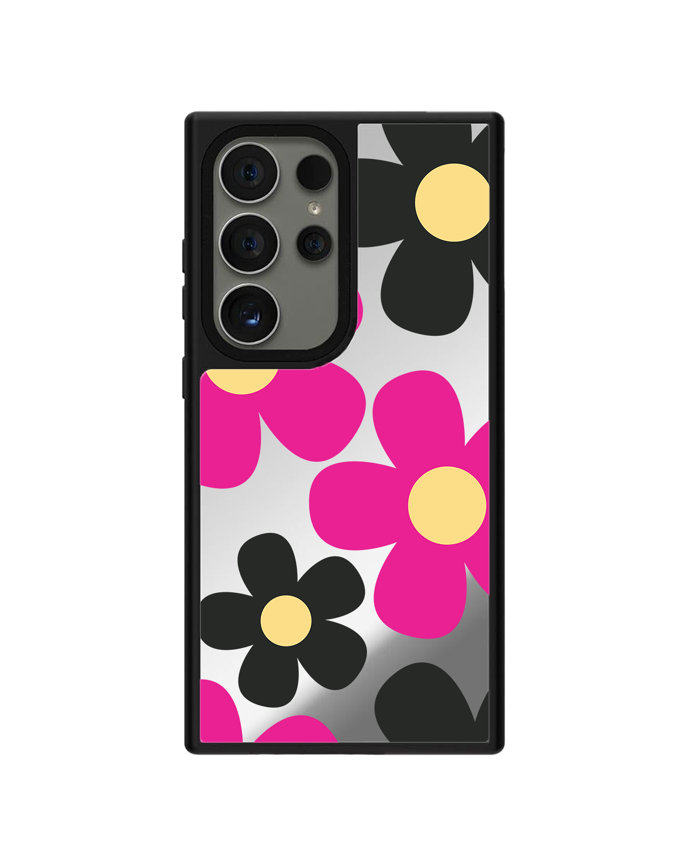 Android Mirror Grip Case - Daisy Hot Pink