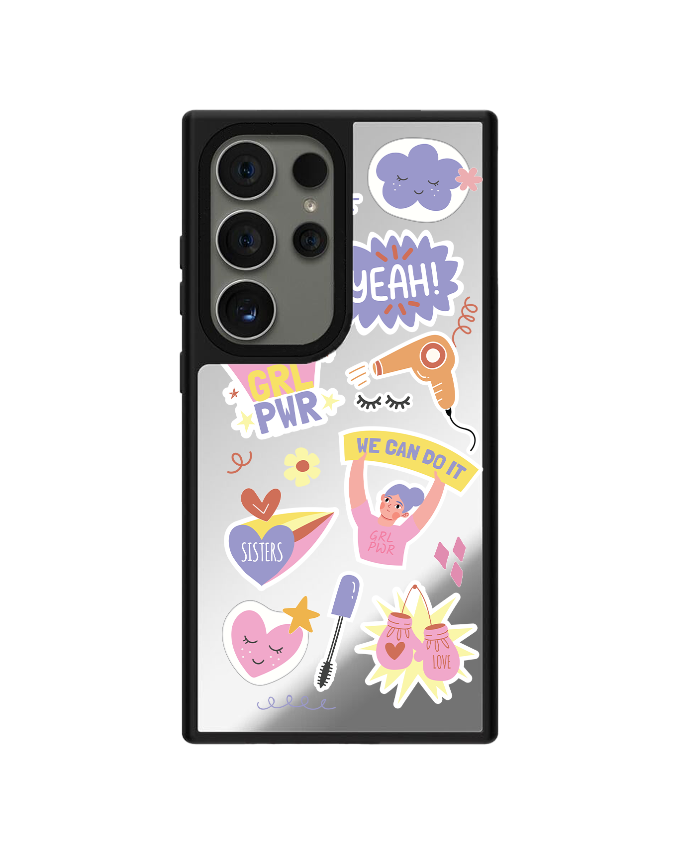 Android Mirror Grip Case - Girl Power Sticker Pack