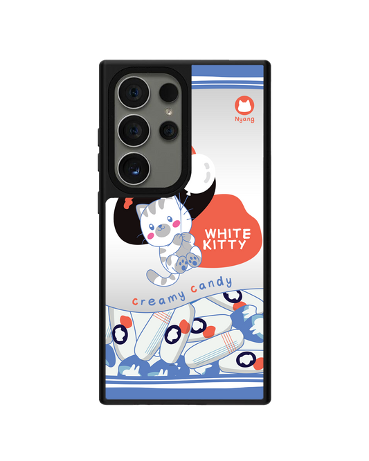 Android Mirror Grip Case - White Kitty