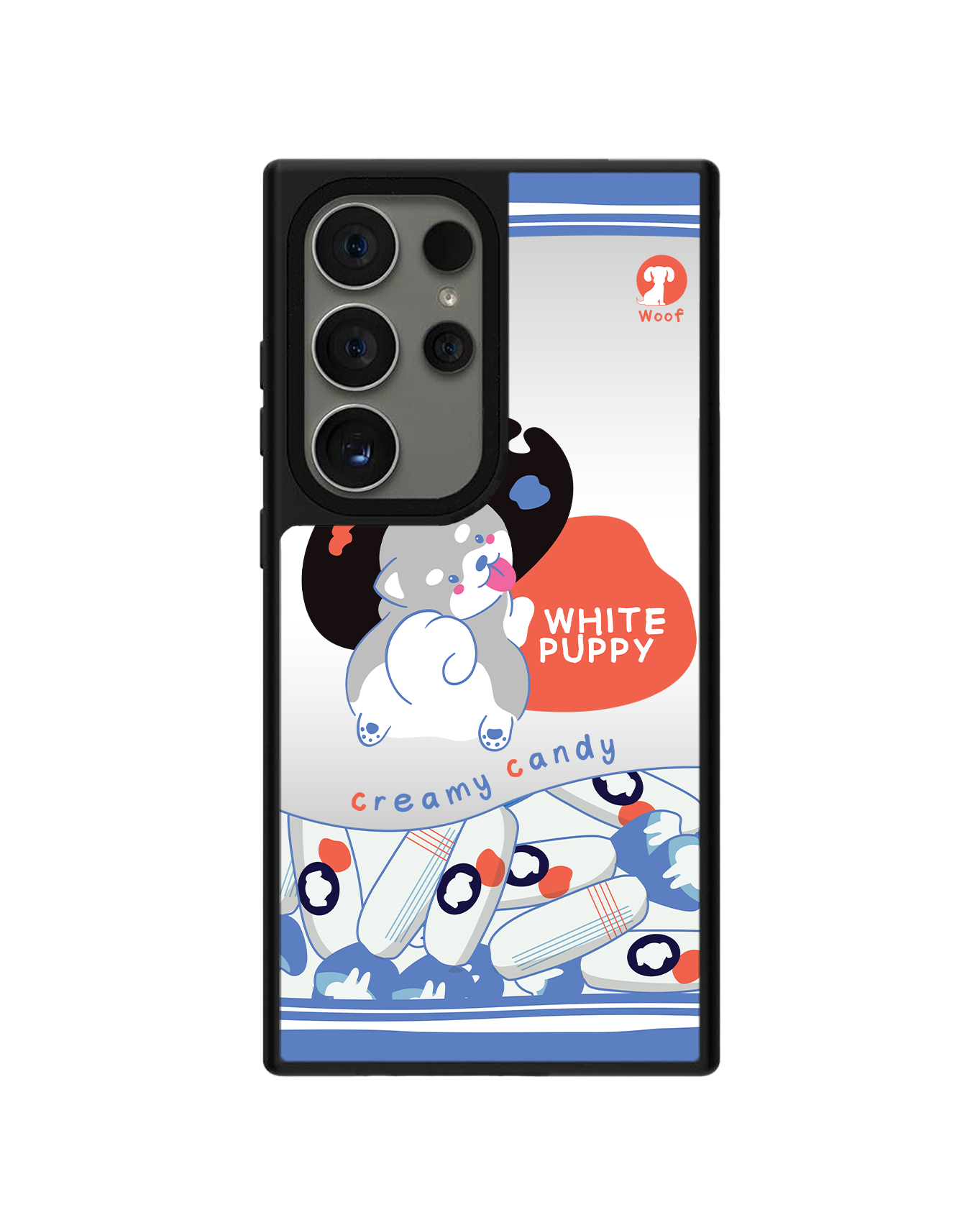 Android Mirror Grip Case - White Puppy