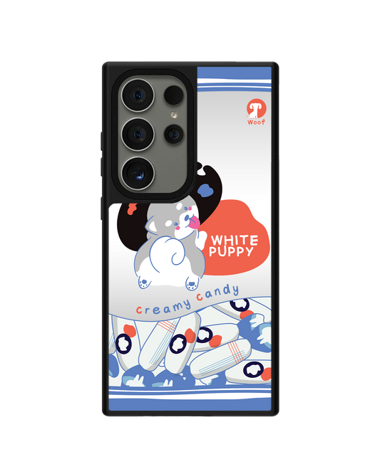 Android Mirror Grip Case - White Puppy