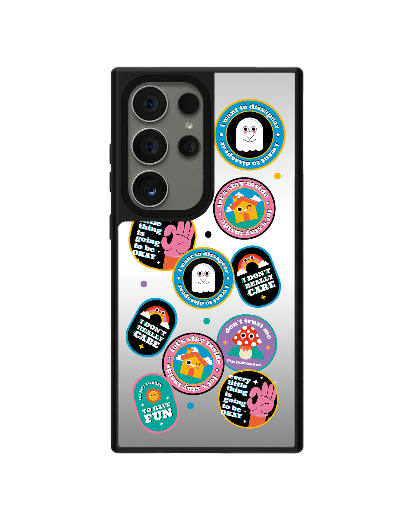 Android Mirror Grip Case - Monster Sticker Pack