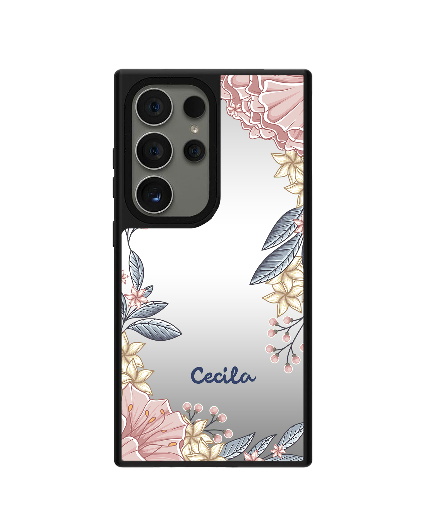 Android Mirror Grip Case - Pink Florals