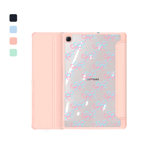 Android Tab Acrylic Flipcover - Coquette Pink & Blue Bow
