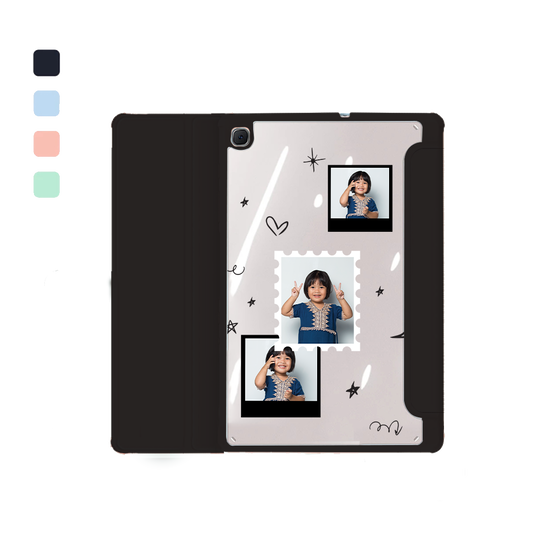 Android Tab Acrylic Flipcover - Face Grid Black Polaroid