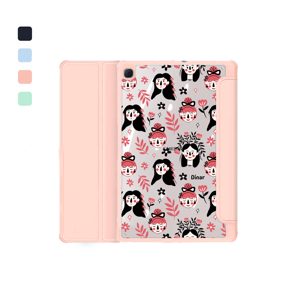 Android Tab Acrylic Flipcover - Flowery Faces