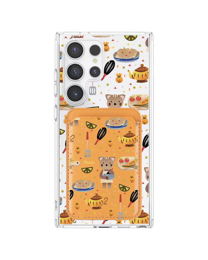 Android Magnetic Wallet Case - Cooking Cat