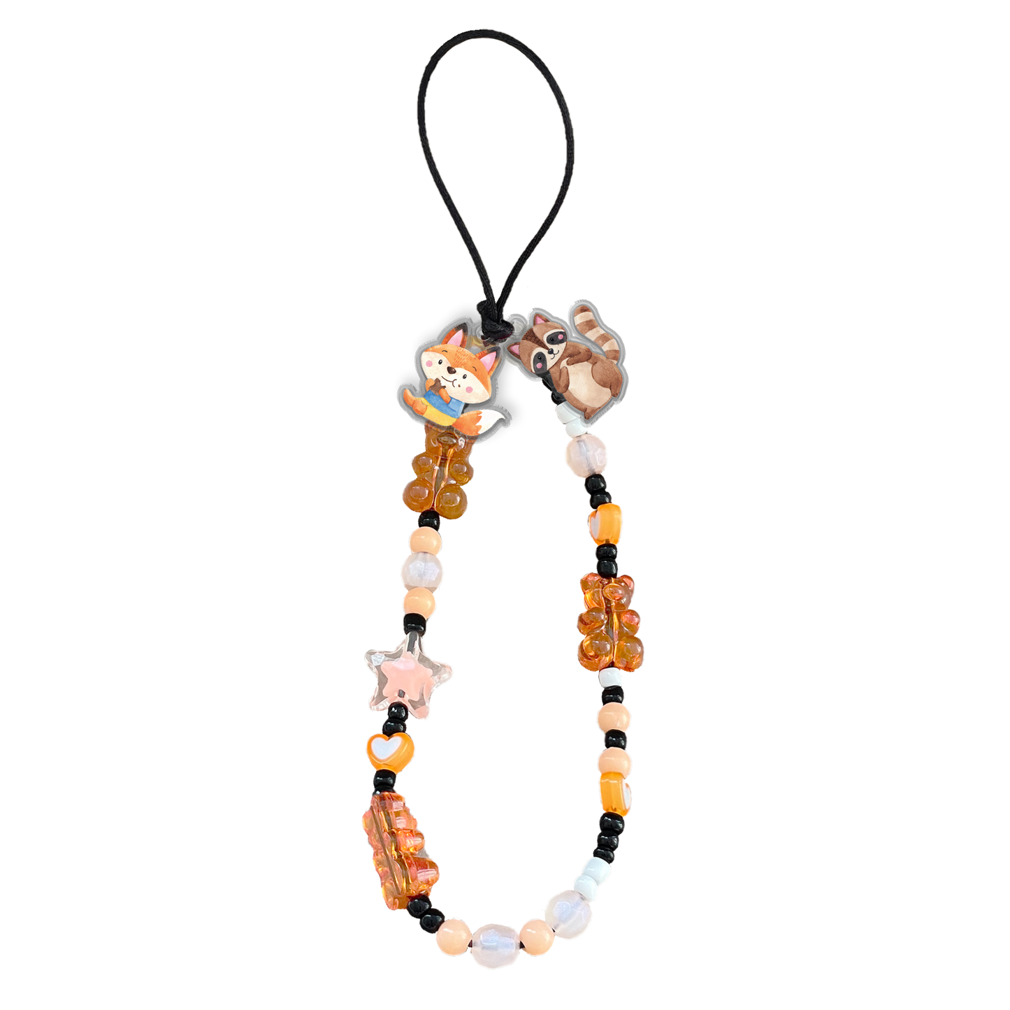 Beaded Strap with Acrylic Charm  - Autumn Animal