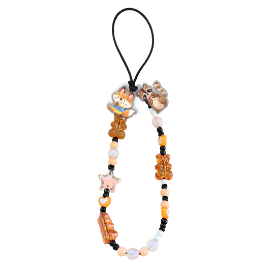 Beaded Strap with Acrylic Charm  - Autumn Animal