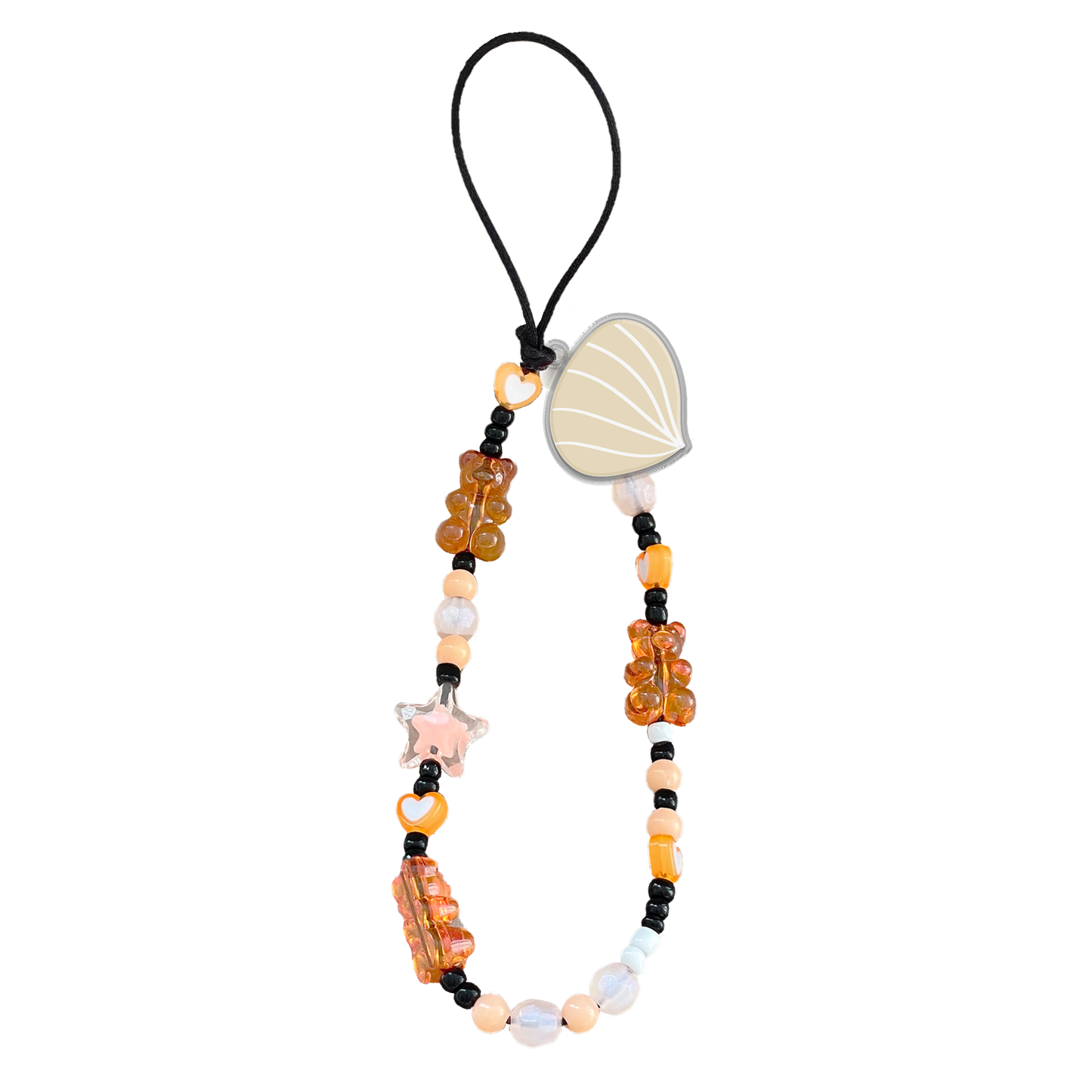 Beaded Strap with Acrylic Charm  - Autumn Botanical