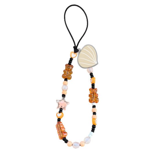 Beaded Strap with Acrylic Charm  - Autumn Botanical