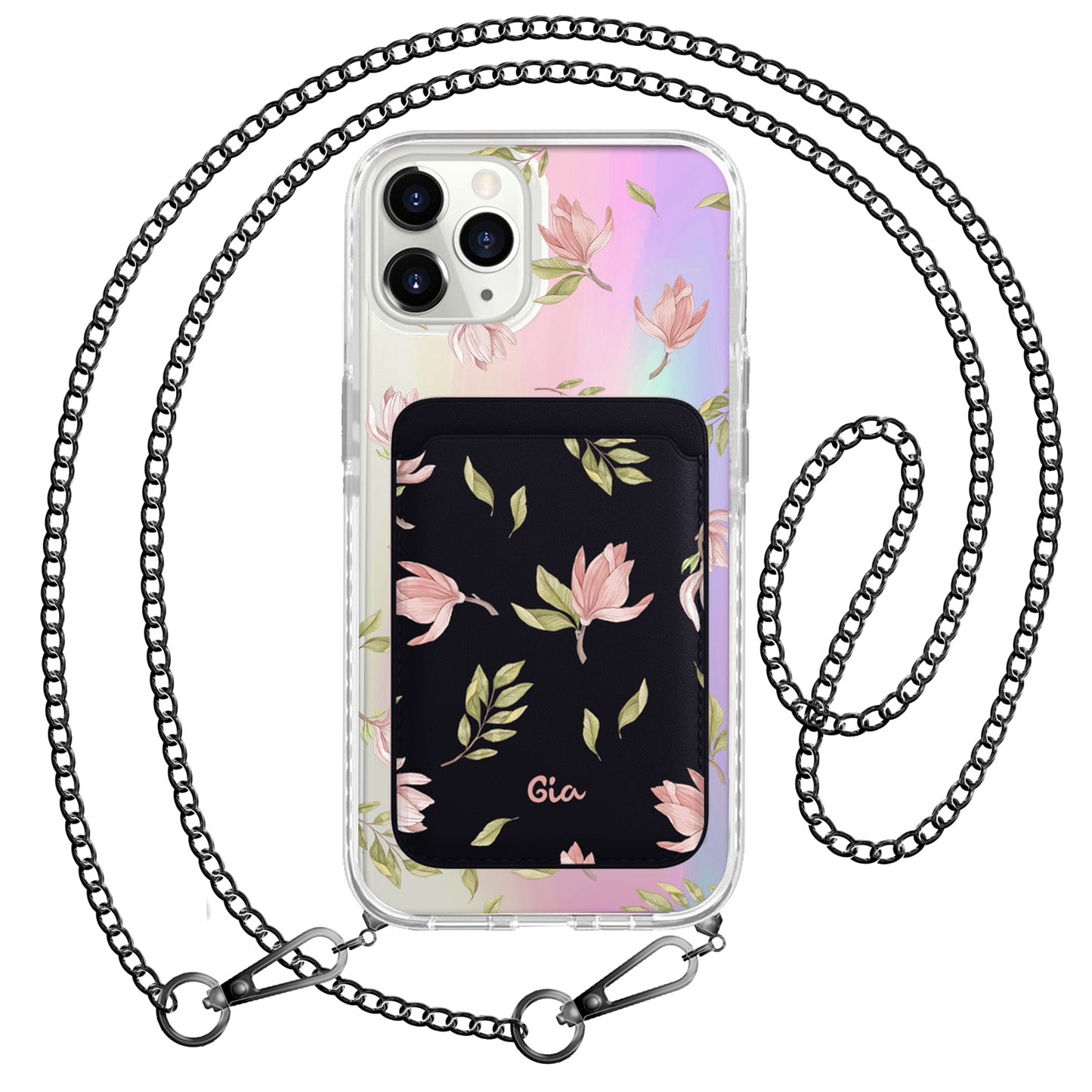 iPhone Magnetic Wallet Holo Case - Azalea