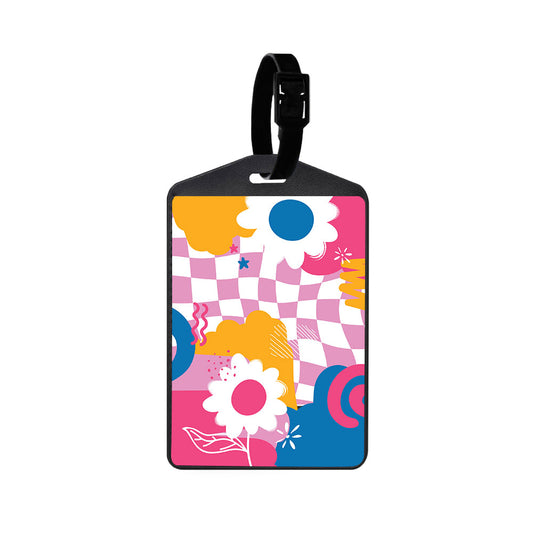 Vegan Leather Bag Tag - Abstract Flower 5.0