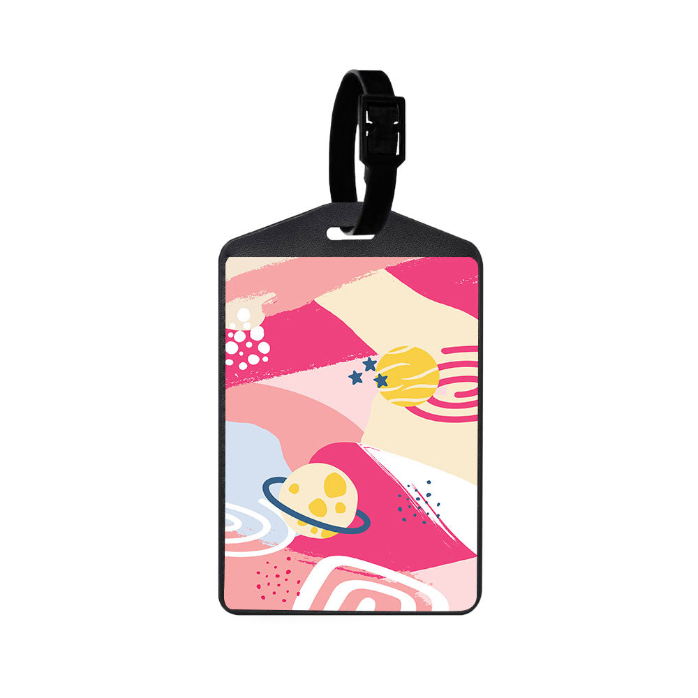 Vegan Leather Bag Tag - Abstract Planet 1.0