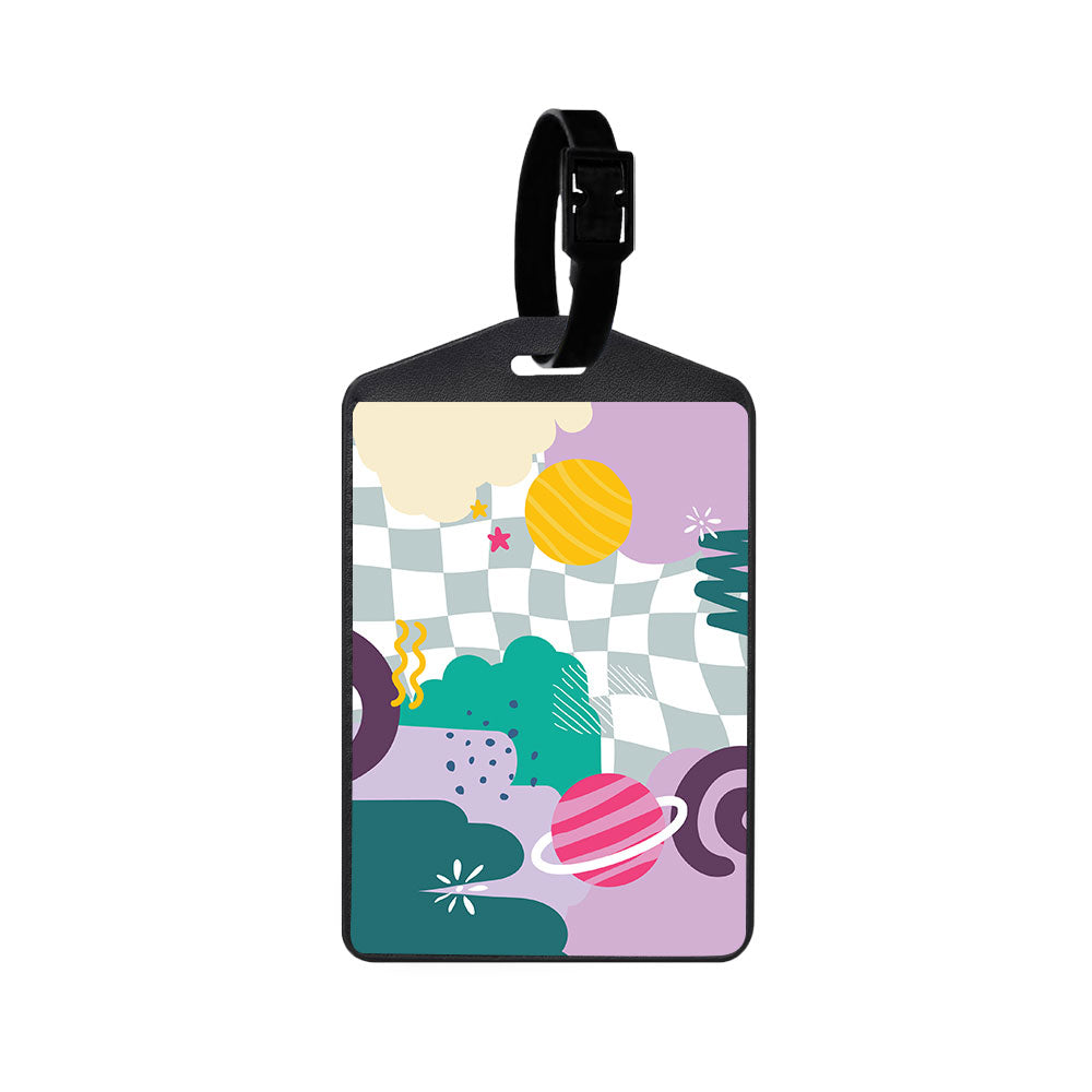 Vegan Leather Bag Tag - Abstract Planet 3.0