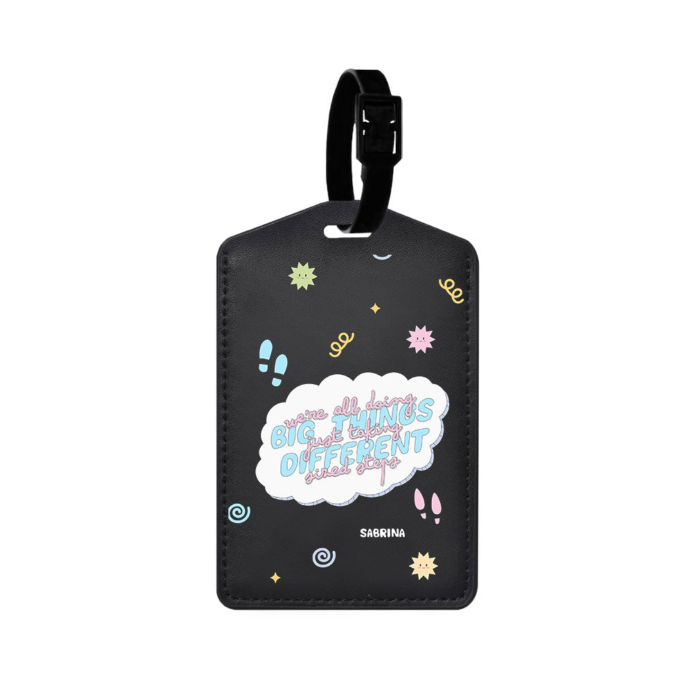 Vegan Leather Bag Tag - Different Steps