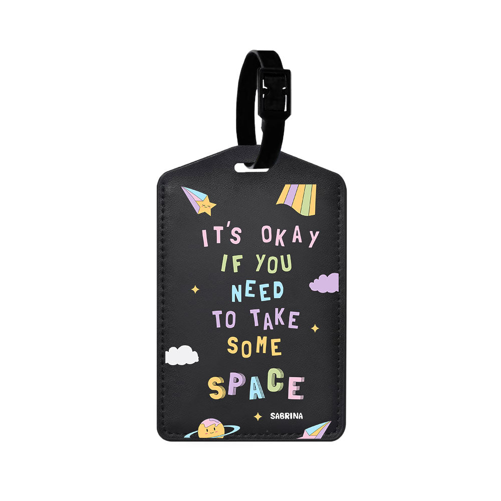 Vegan Leather Bag Tag - Space