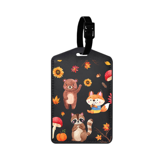 Vegan Leather Bag Tag - Autumn Animals