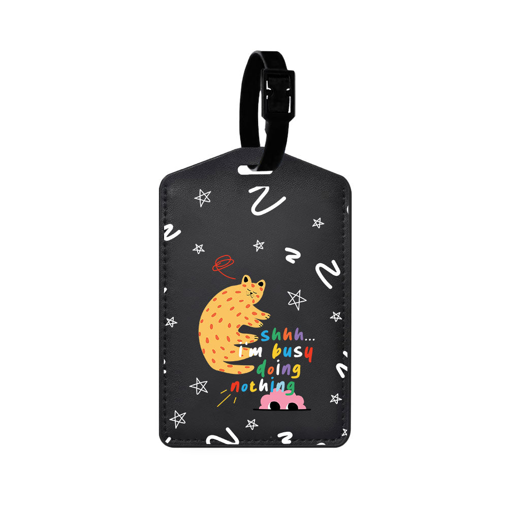 Vegan Leather Bag Tag - Busy Doing Nothing