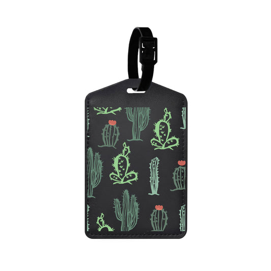 Vegan Leather Bag Tag - Cactus