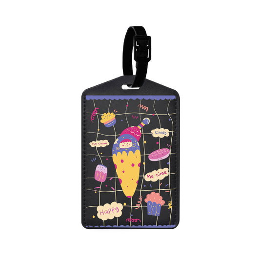 Vegan Leather Bag Tag - Candy Doodle