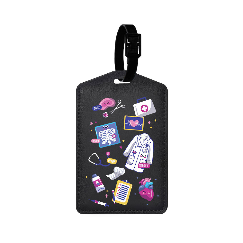 Vegan Leather Bag Tag - Doctor