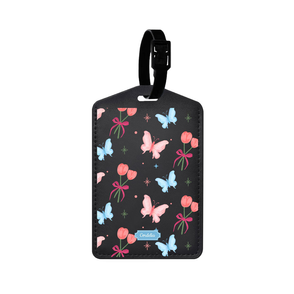 Vegan Leather Bag Tag - Coquette Butterfly