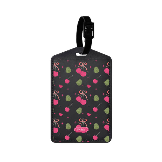 Vegan Leather Bag Tag - Coquette Cherry