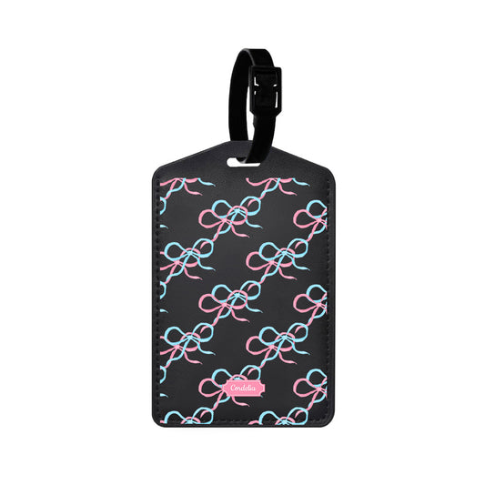Vegan Leather Bag Tag - Coquette Overlap Bow