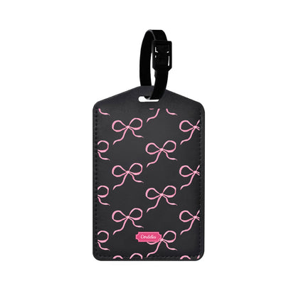 Vegan Leather Bag Tag - Coquette Pink Bow