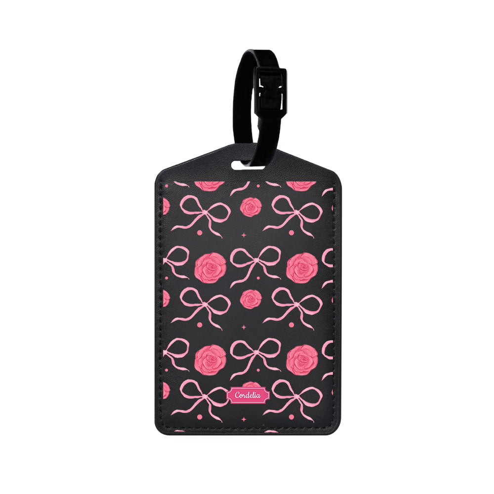 Vegan Leather Bag Tag - Coquette Rose