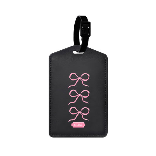 Vegan Leather Bag Tag - Coquette Triple Bow