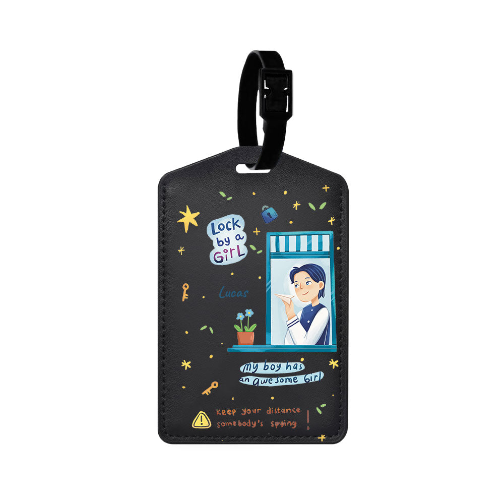 Vegan Leather Bag Tag - Crush Boy (Couple Case)