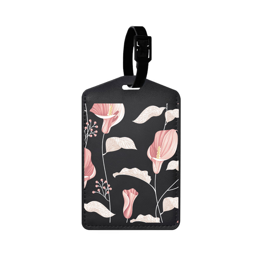 Vegan Leather Bag Tag - Easter Lily