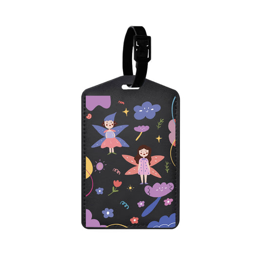 Vegan Leather Bag Tag - Fairy Pattern
