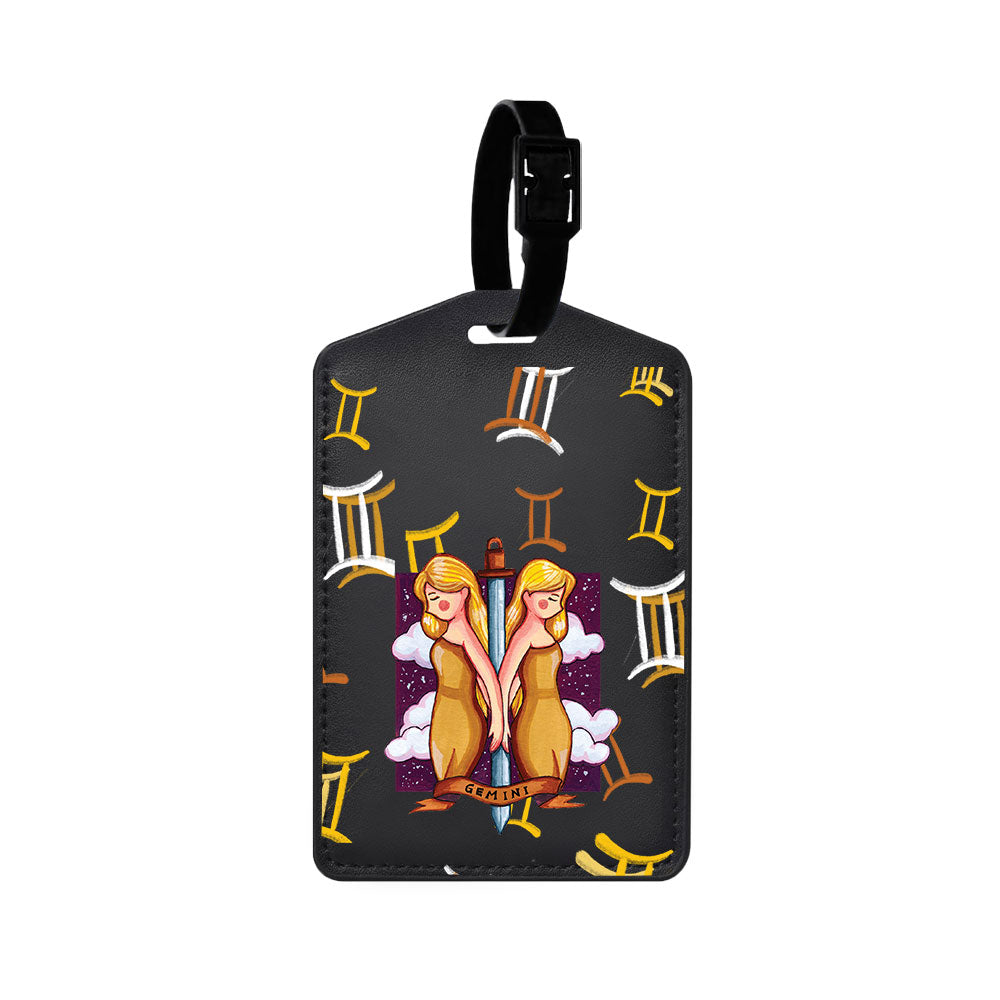 Vegan Leather Bag Tag - Gemini