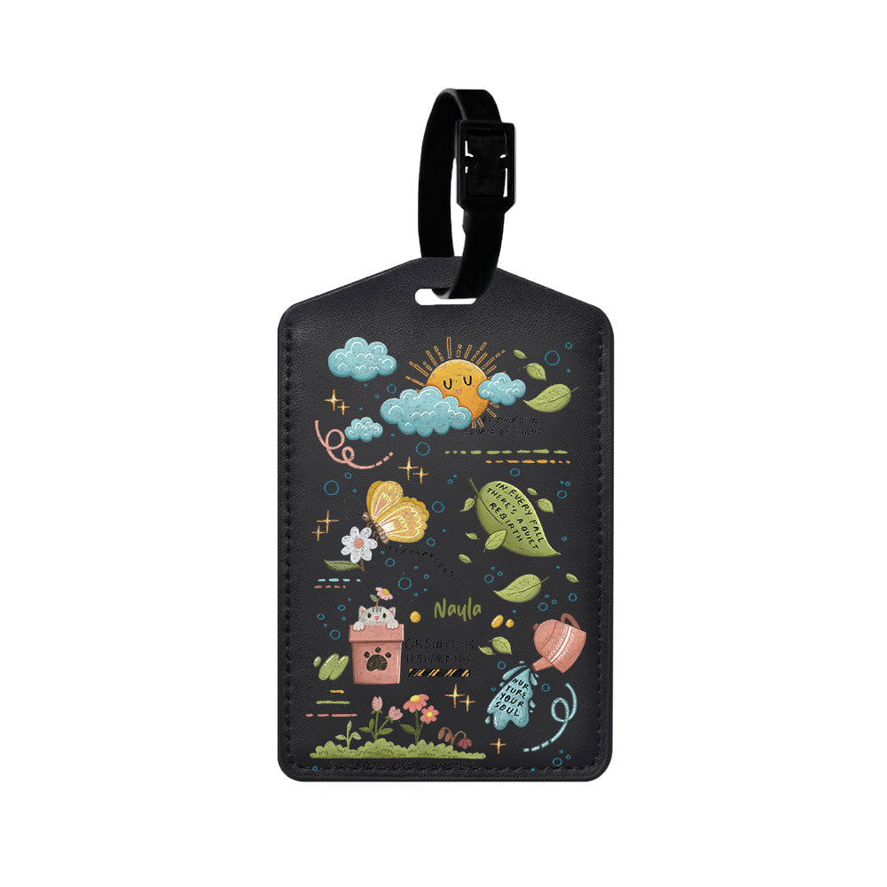 Vegan Leather Bag Tag - Growth