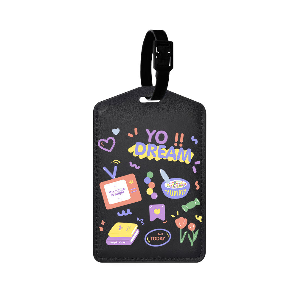 Vegan Leather Bag Tag - Hello Future
