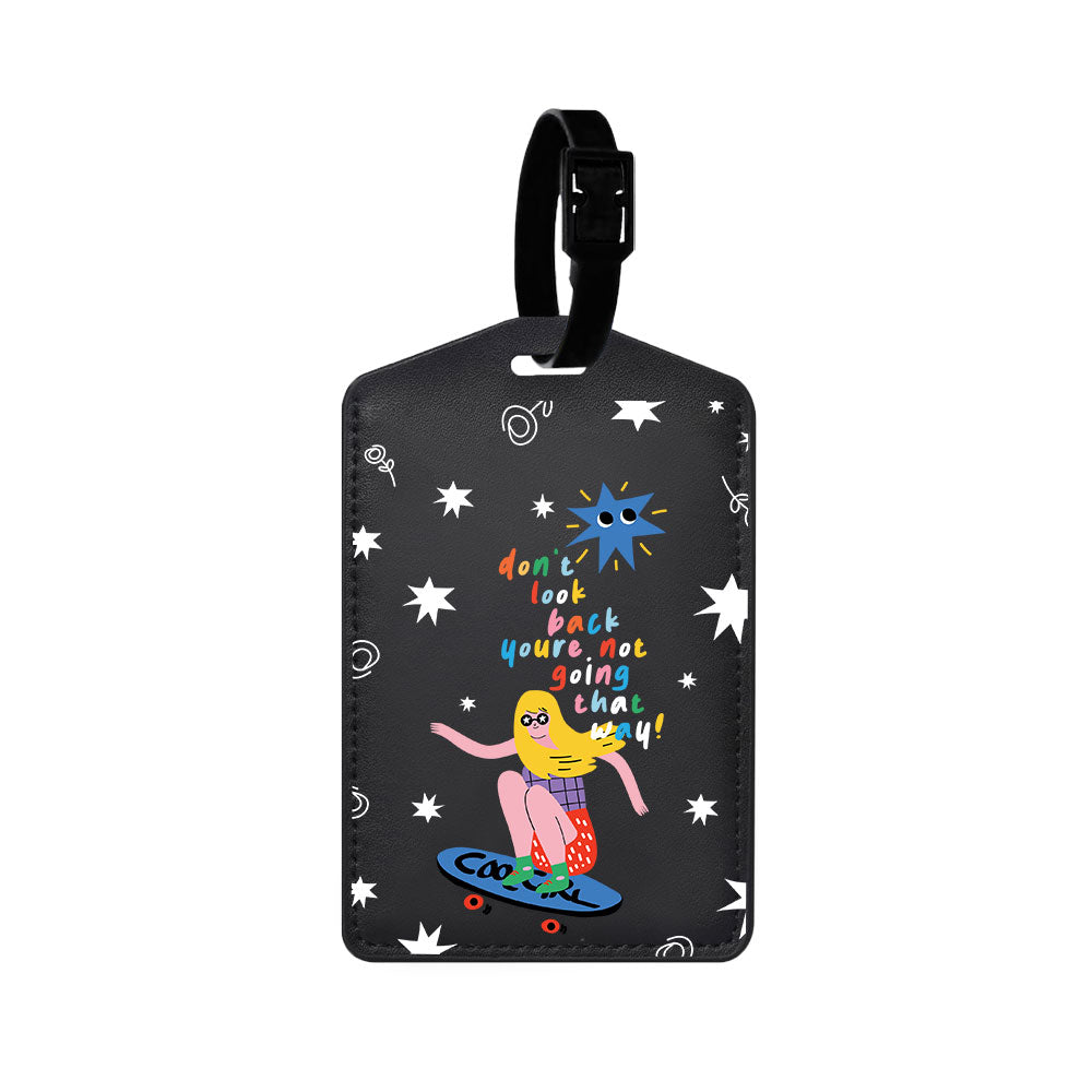 Vegan Leather Bag Tag - Keep Moving