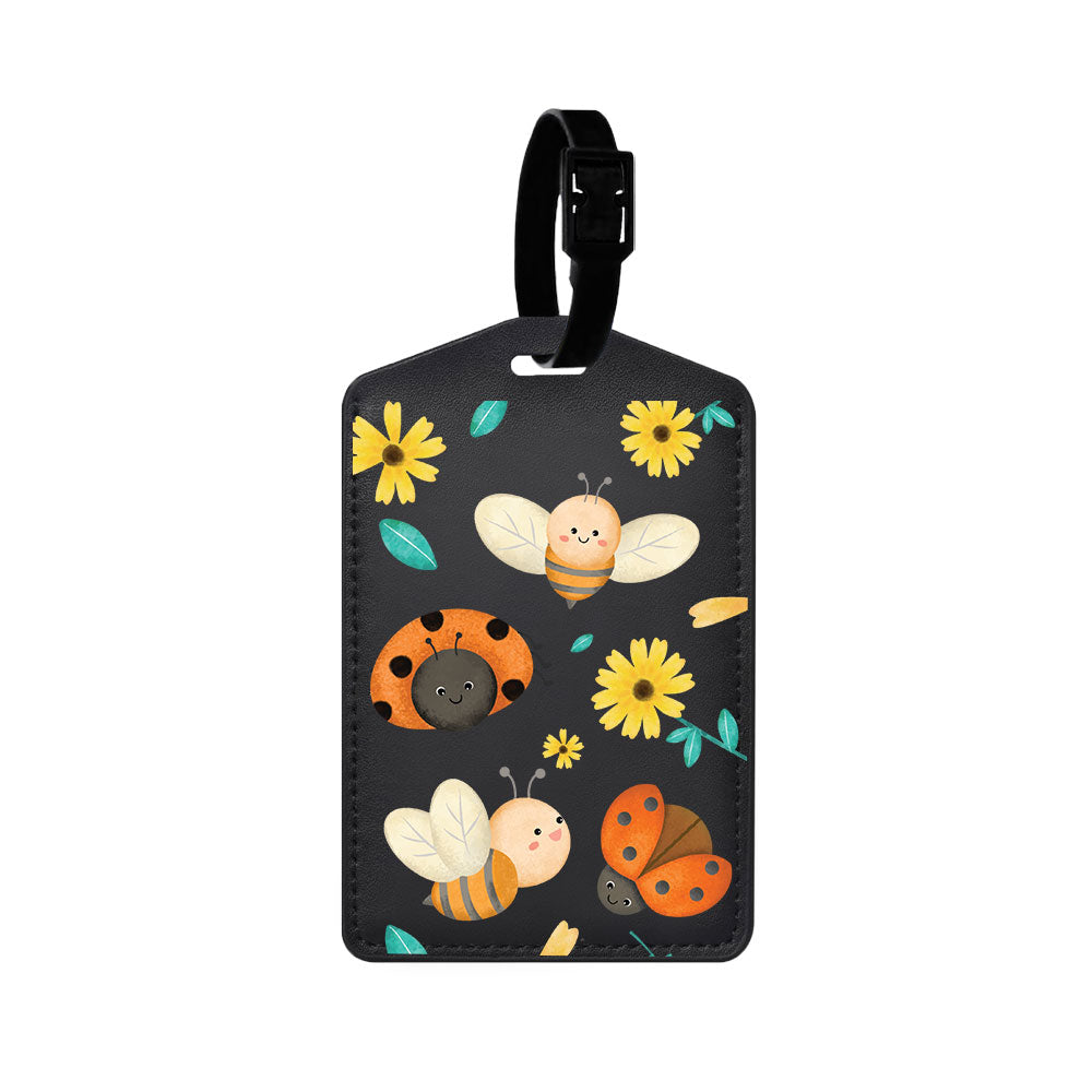 Vegan Leather Bag Tag - Lady Bug & Bee