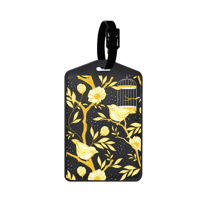 Vegan Leather Bag Tag - Lovebird Monochrome 2.0