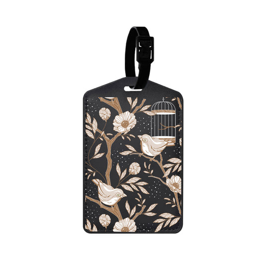 Vegan Leather Bag Tag - Lovebird Monochrome 3.0