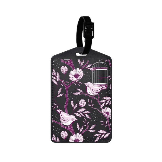 Vegan Leather Bag Tag - Lovebird Monochrome 5.0