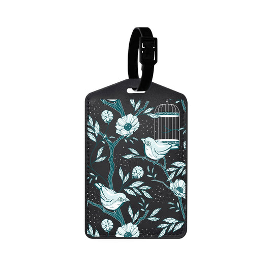 Vegan Leather Bag Tag - Lovebird Monochrome 6.0