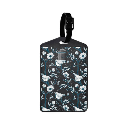 Vegan Leather Bag Tag - Lovebird Monochrome