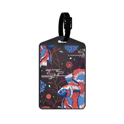 Vegan Leather Bag Tag - Fish & Floral 2.0
