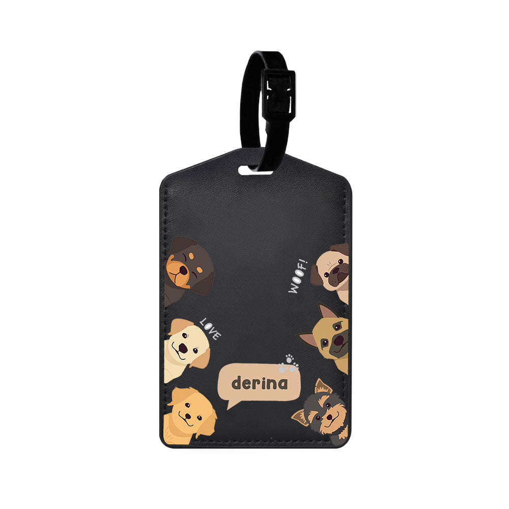 Vegan Leather Bag Tag - Ruff Family